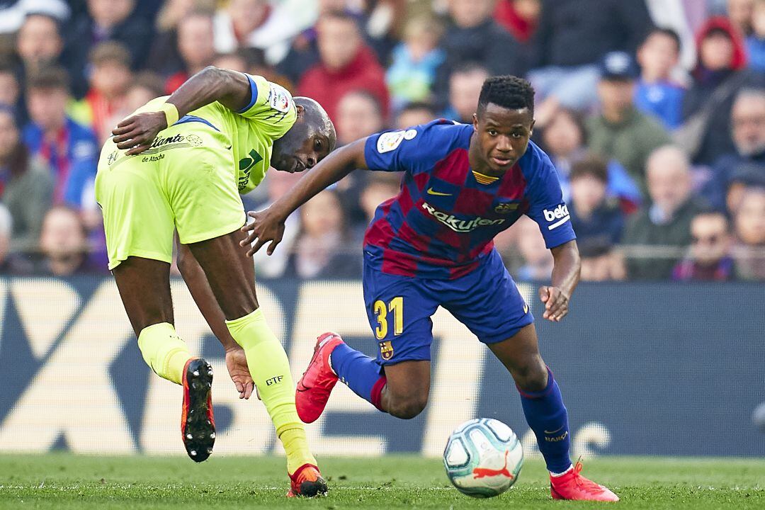 Ansu Fati, en el partido entre el Barcelona y el Getafe.