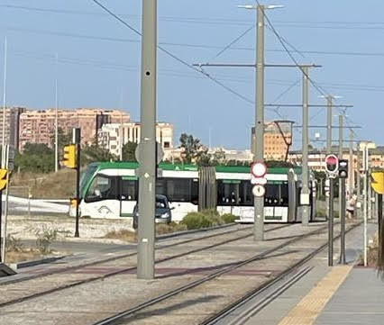 Un momento del accidente del metro de Málaga este domingo