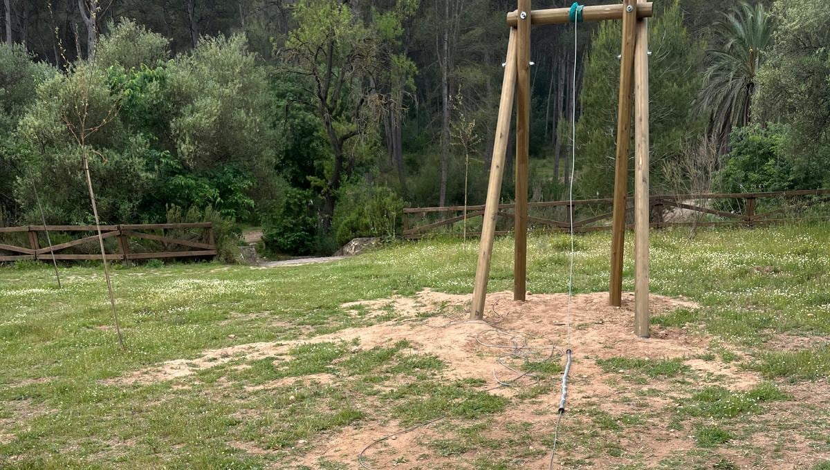 Tirolina vandalizada en Xàtiva