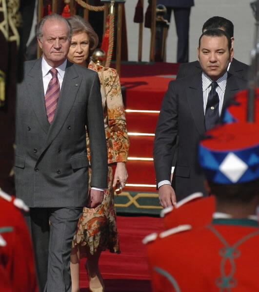 los reyes Juan Carlos y Sofía junto a Mohamed VI en la última visita de los monarcas españoles en enero de 2005