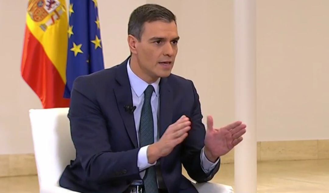 Pedro Sánchez, durante la entrevista.