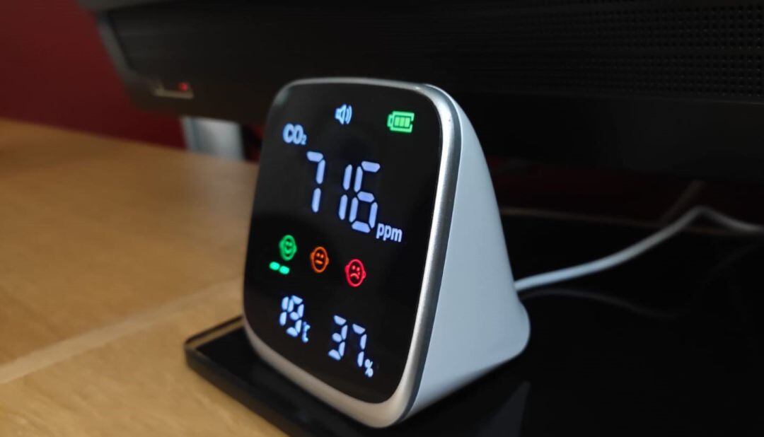 Medidor de CO2 para el coronavirus.