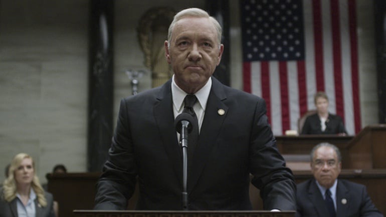 Kevin Spacey en su papel de Frank Underwood en la ficción de Netflix