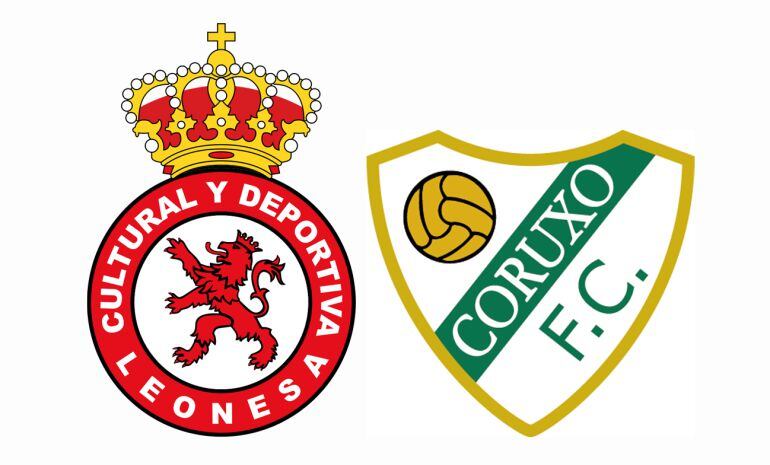 Escudos de la Cultural Leonesa y del Coruxo FC