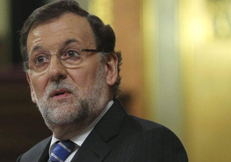 GRA481. MADRID, 24/02/2015.- El presidente del Gobierno, Mariano Rajoy, durante una de sus intervenciones en la sesión de tarde de la primera jornada del vigésimo quinto debate del estado de la nación, la cita parlamentaria anual más importante del año, q