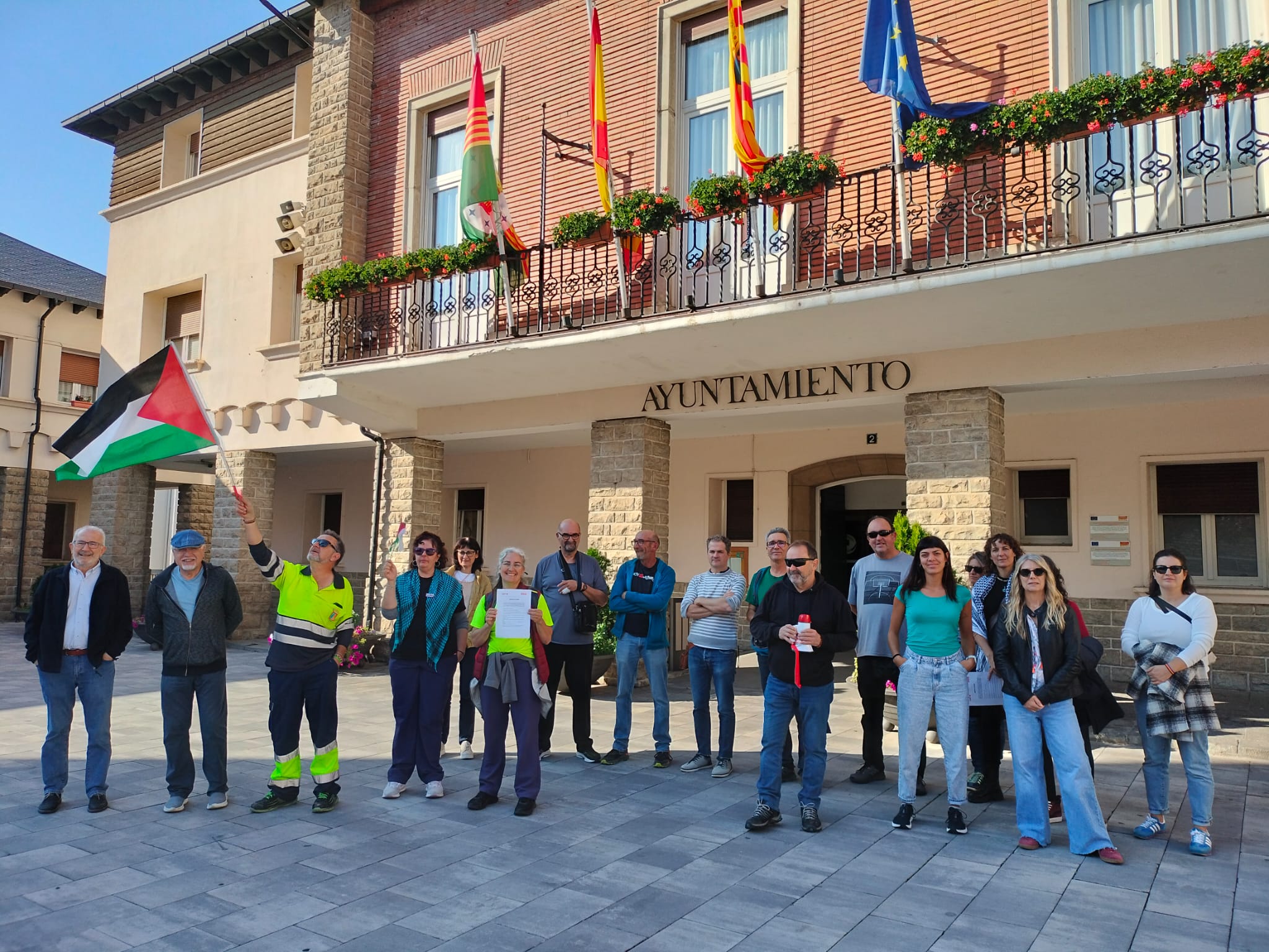 Movilización a favor de Palestina en Sabiñánigo