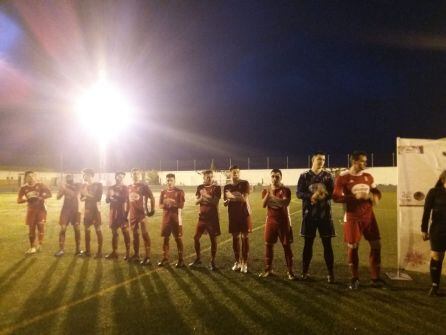 El Jódar CF antes del saludo inicial