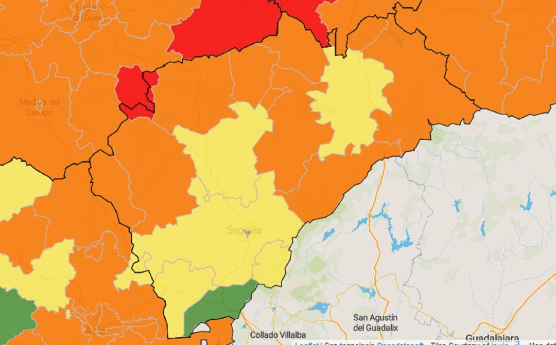 Mapa de las Zonas Básicas de Salud a 26 de septiembre 