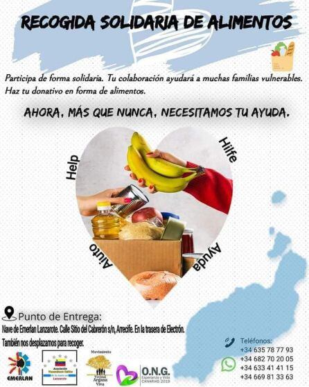 Información sobre la Campaña de recogida solidaria de alimentos en Lanzarote.