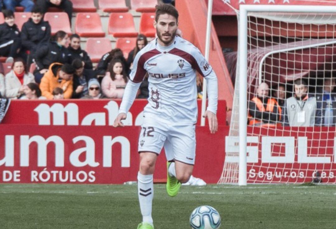 Jon Erice durante un partido del Albacete