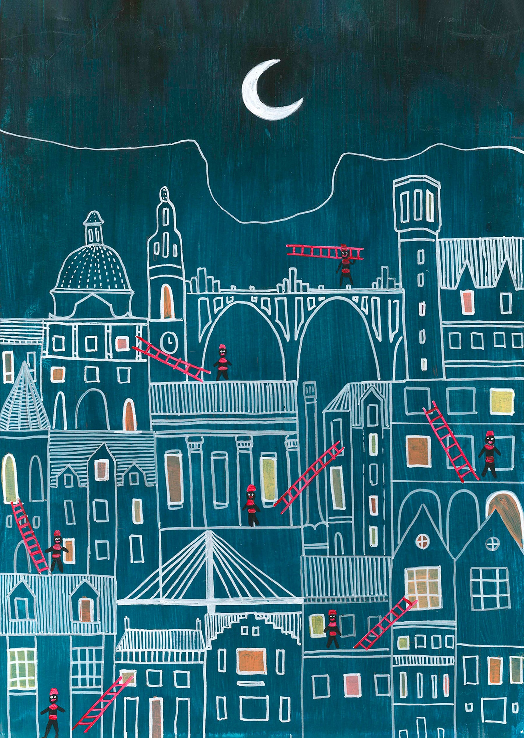 La imagen de la obra ganadora del concurso que será la postal navideña de AIN de este año