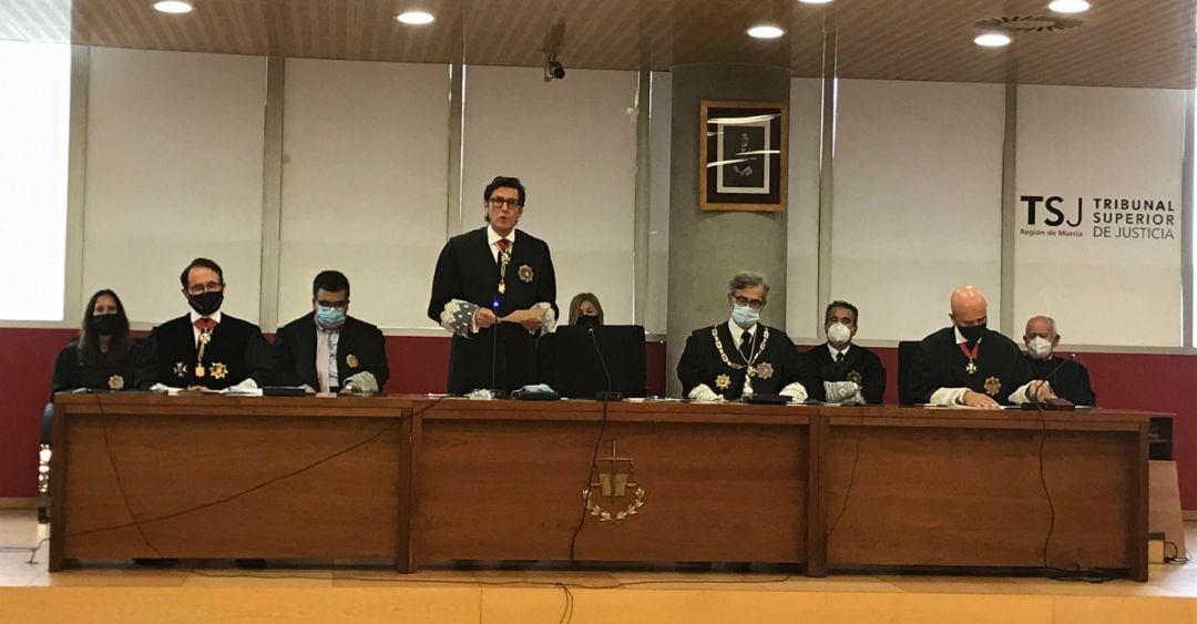 Miguel Pascual del Riquelme durante el acto oficial de apertura del Año Judicial en el TSJ de la Región de Murcia