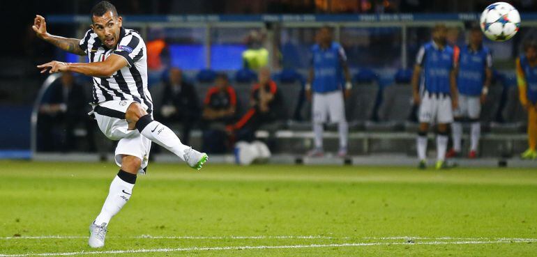 Tévez, durante la final de la Champions ante el Barcelona en Berlín.
