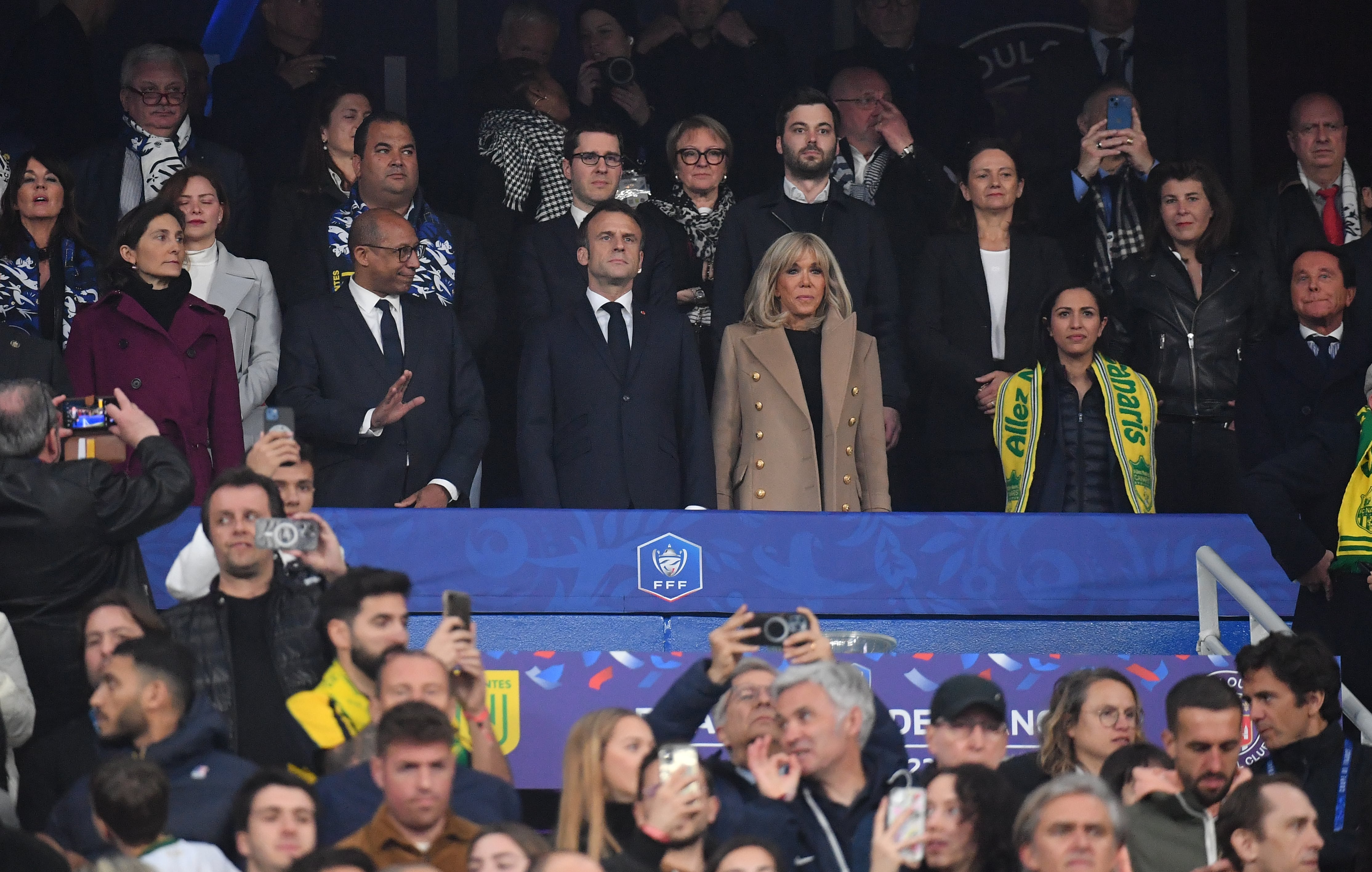 Emmanuel Macron, presidente de Francia, durante la final de la copa francesa