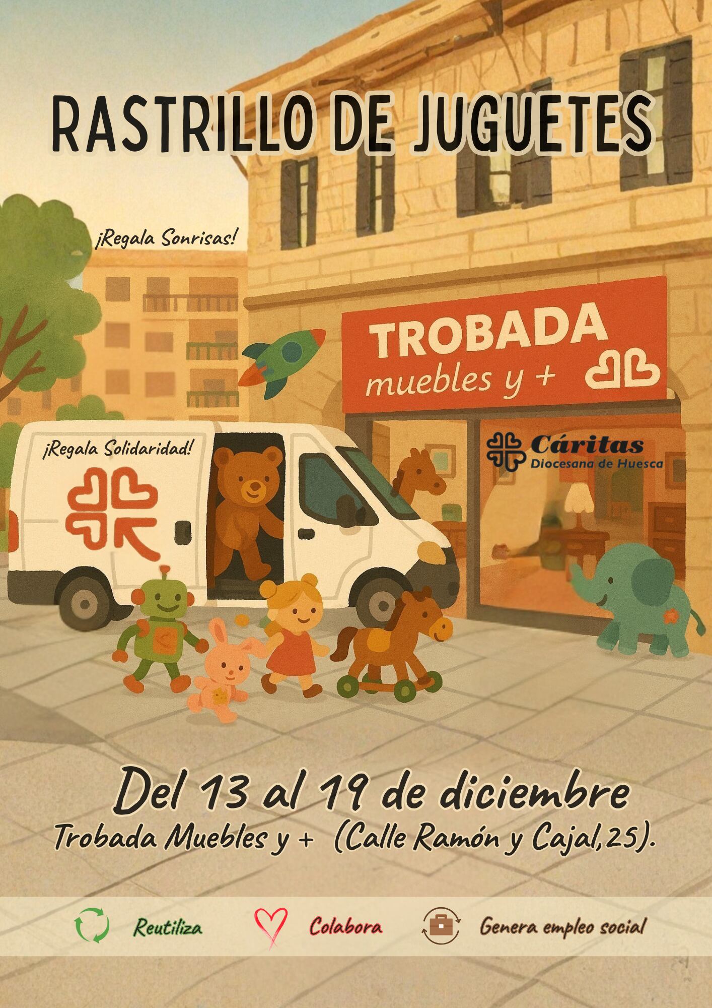 Cartel anunciador del rastrillo de juguetes de Carinsertas