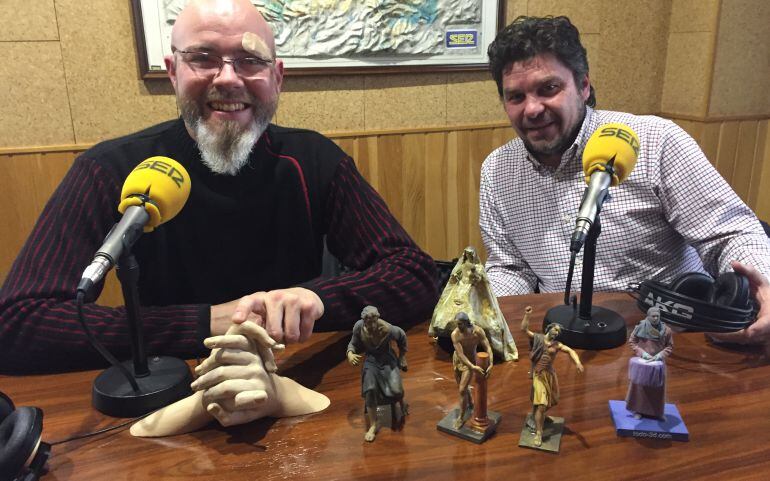 Jesús Bustos y Antonio Ortiz en el estudio de SER Cuenca.