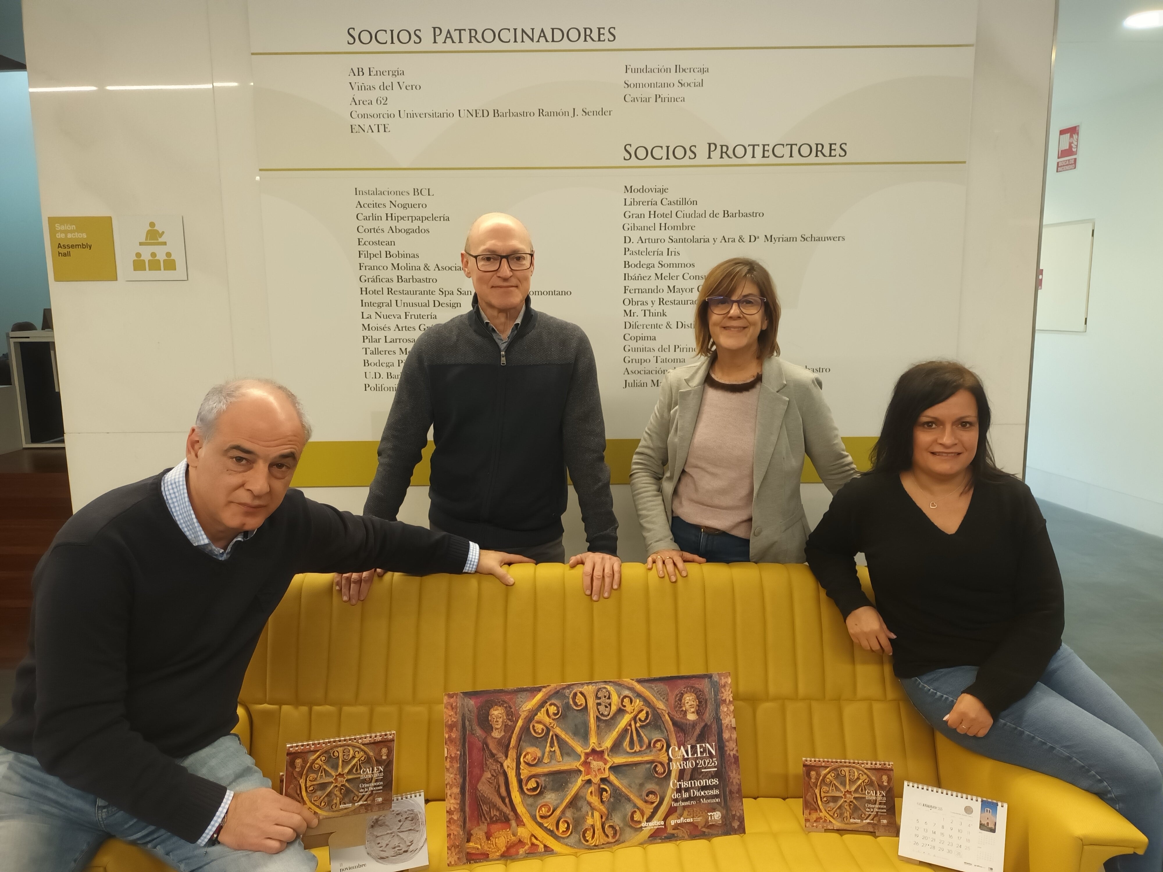 Javier Franco, Miguel Hecho, Merche Pérez y Aida Rodríguez de Gráficas Barbastro-Monzón