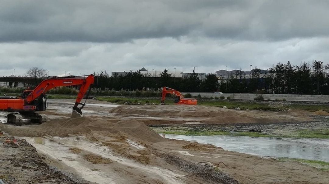 Obras de relleno de las marismas