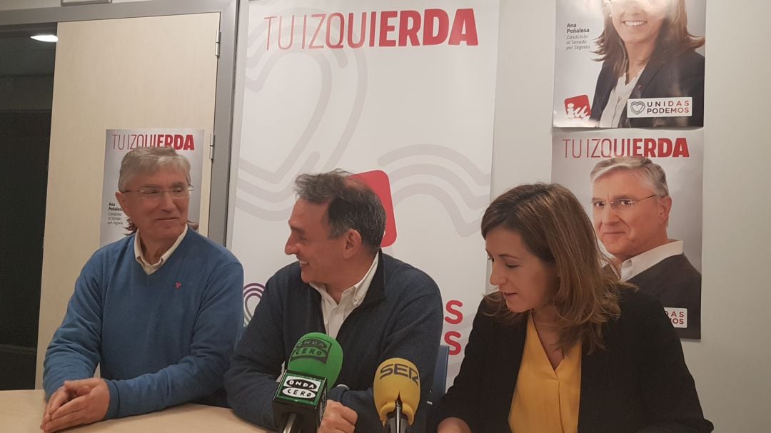 Enrique Santiago, secretario general del PCE durante su comparecencia este jueves en Segovia