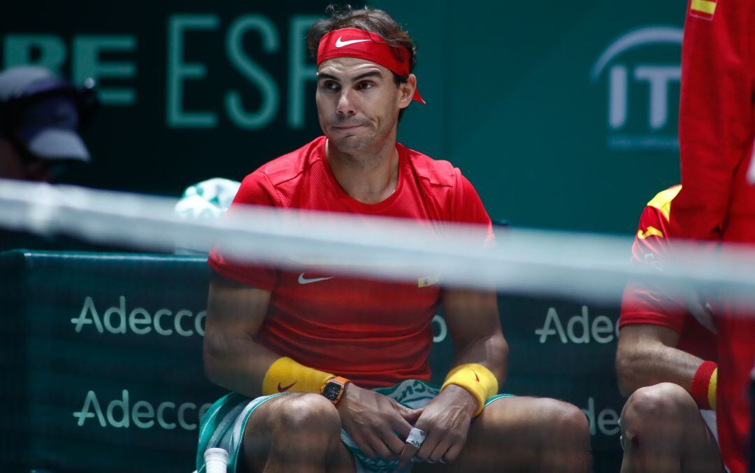 Rafa Nadal, durante un partido de España en la Copa Davis