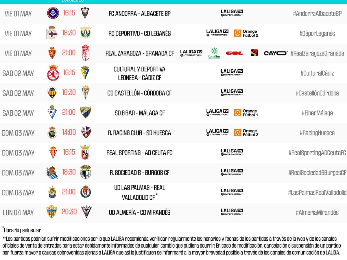 El Huesca arrancará el último mes de competición en Santander el domingo 3 de mayo