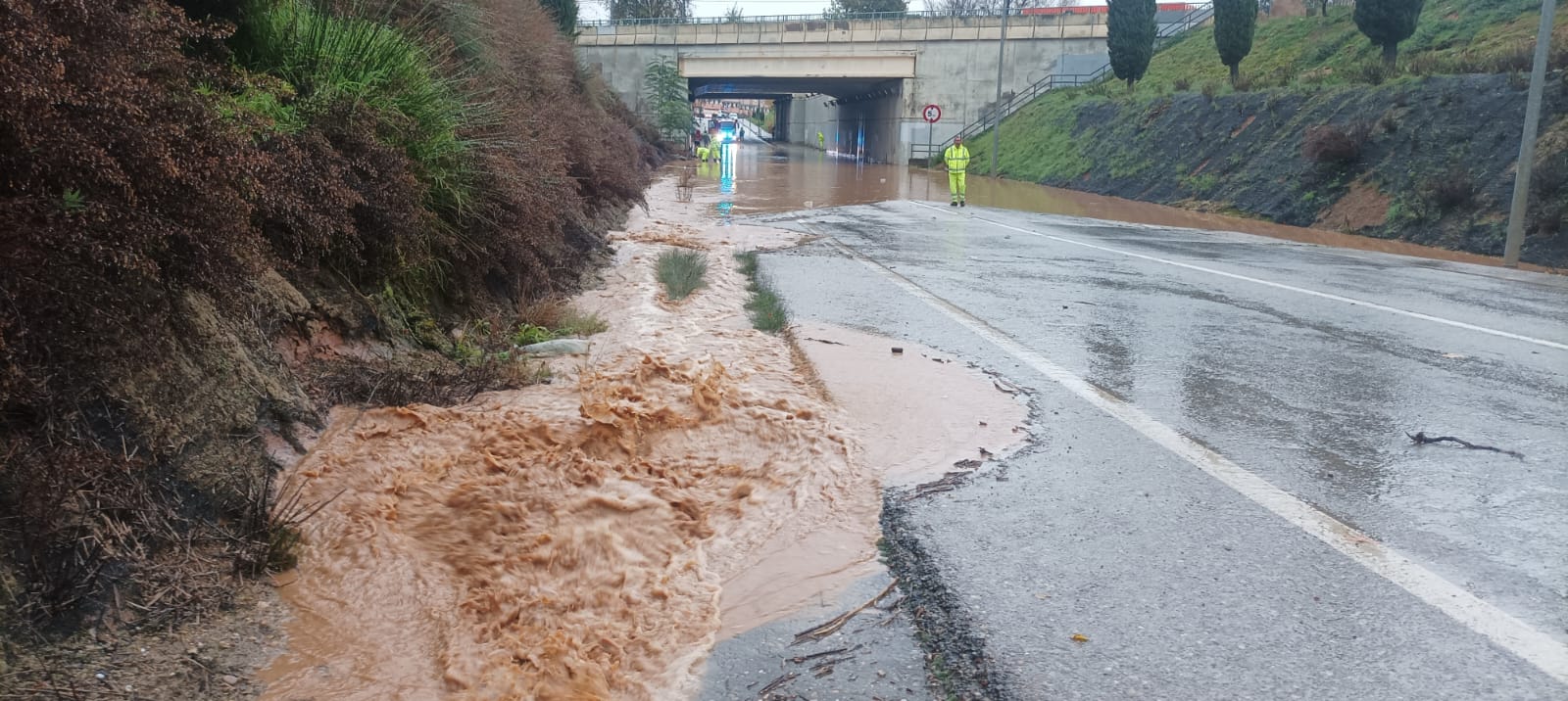 Inundación túnel carretera Cabanillas del Campo