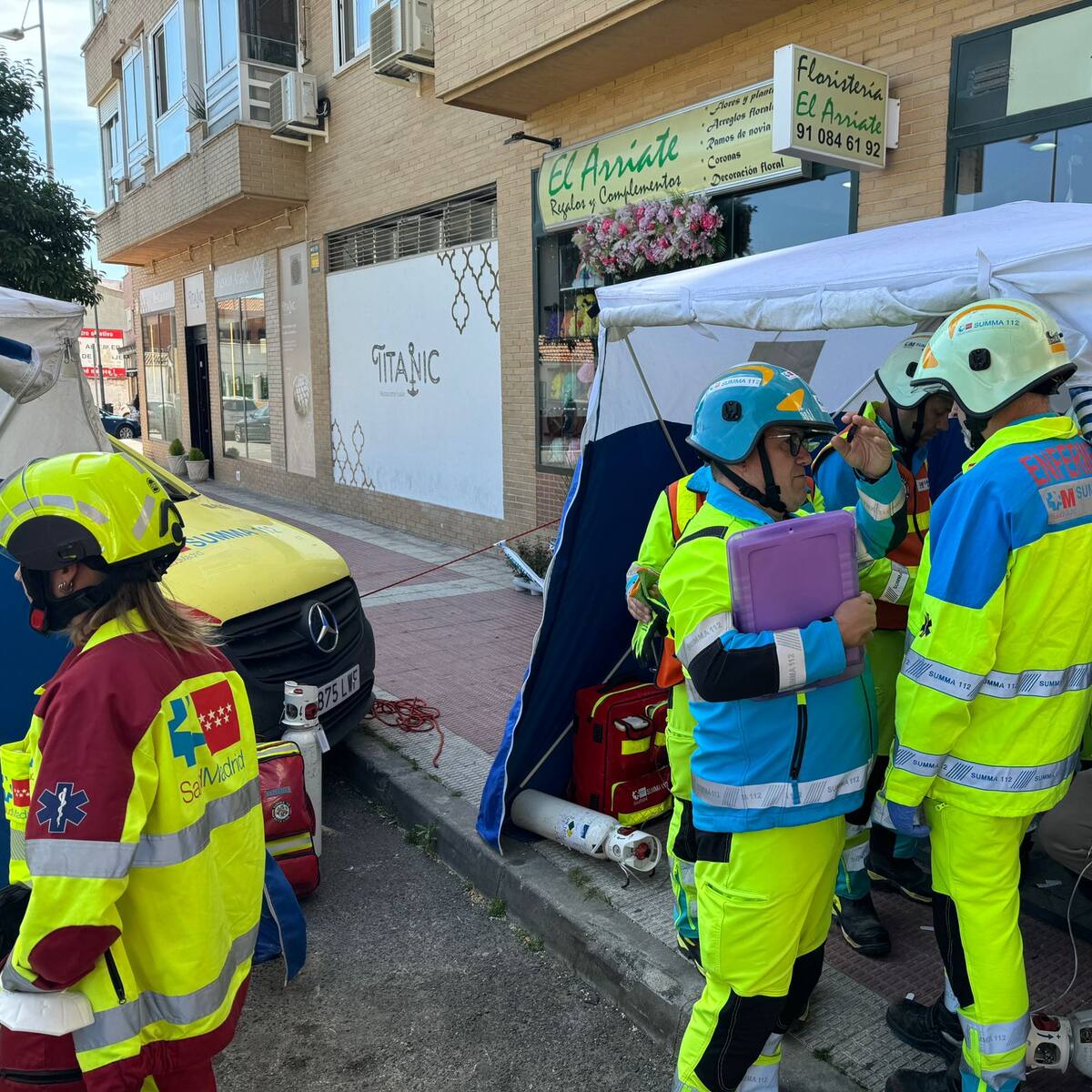 Nueve personas afectadas por el incendio de una vivienda en Parla