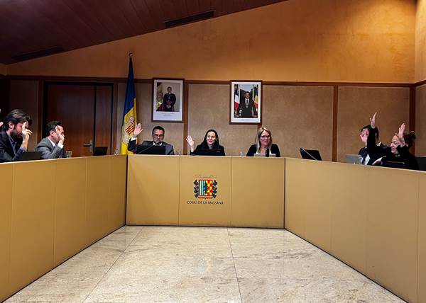 Un instant de la sessió de Consell de Comú d'avui de la Massana.