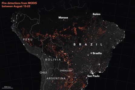 Mapa de incendios del Amazonas