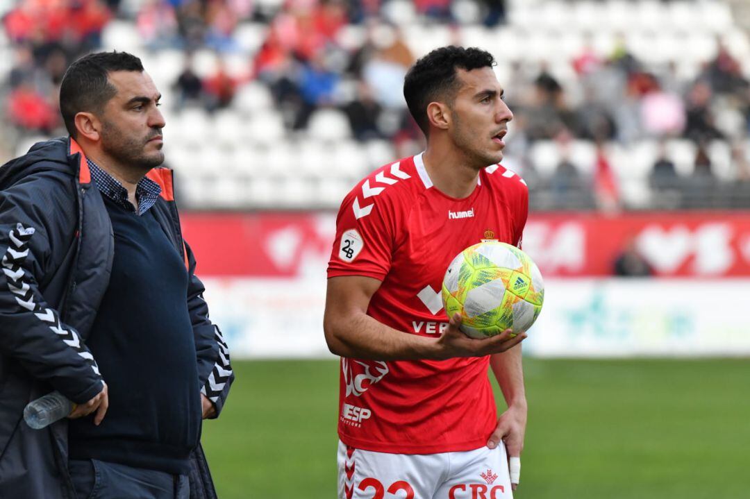 Adrián Hernández y Álvaro Rodríguez en un momento del partido contra el Talavera de la Reina