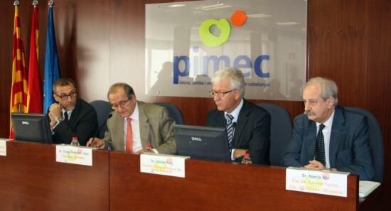 El president de PIMEC, Josep Gonzàlez, durant la presentació de l'Anuari de la pime catalana