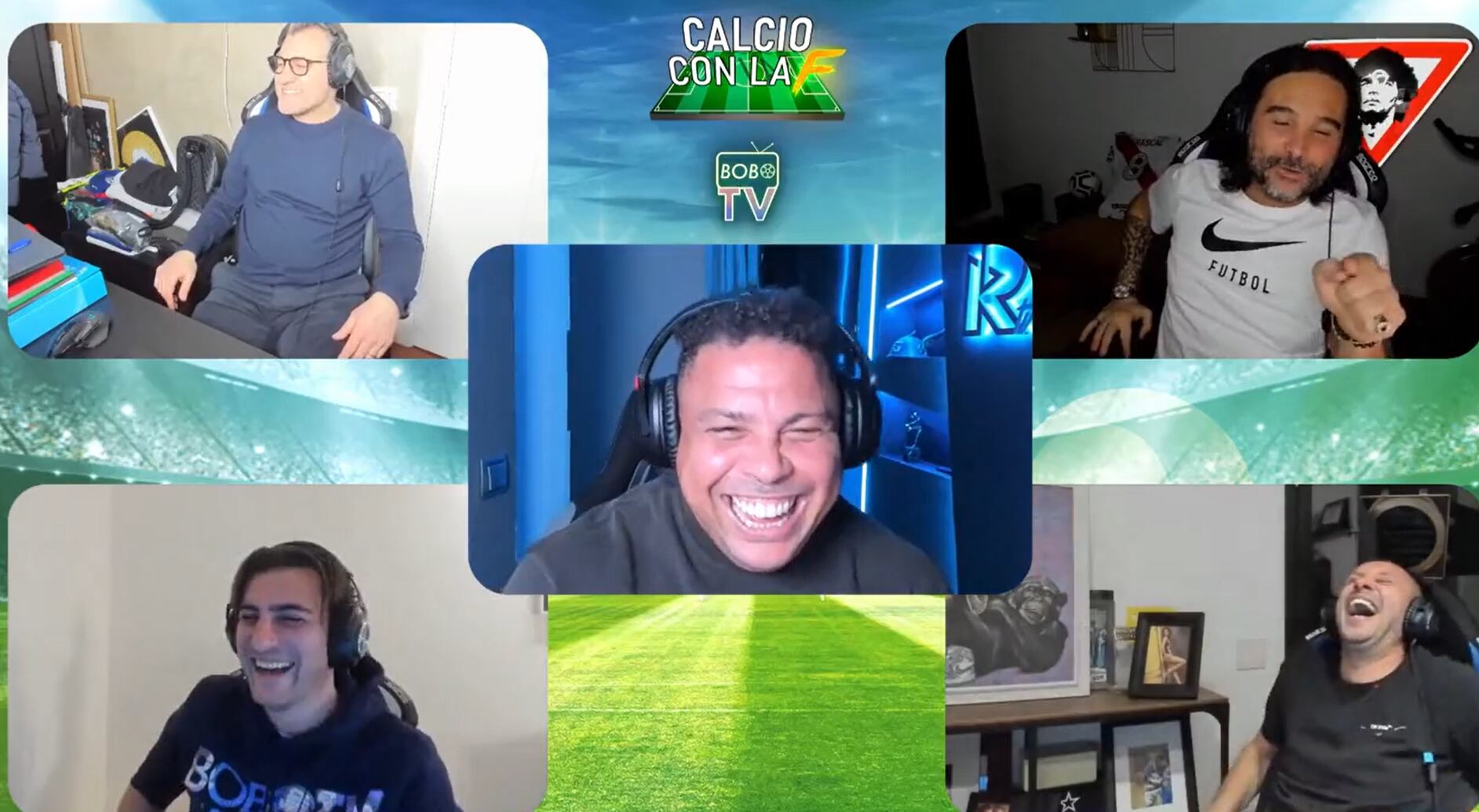 Ronaldo, Vieri, Cassano, Ventola y Adani, en Twitch