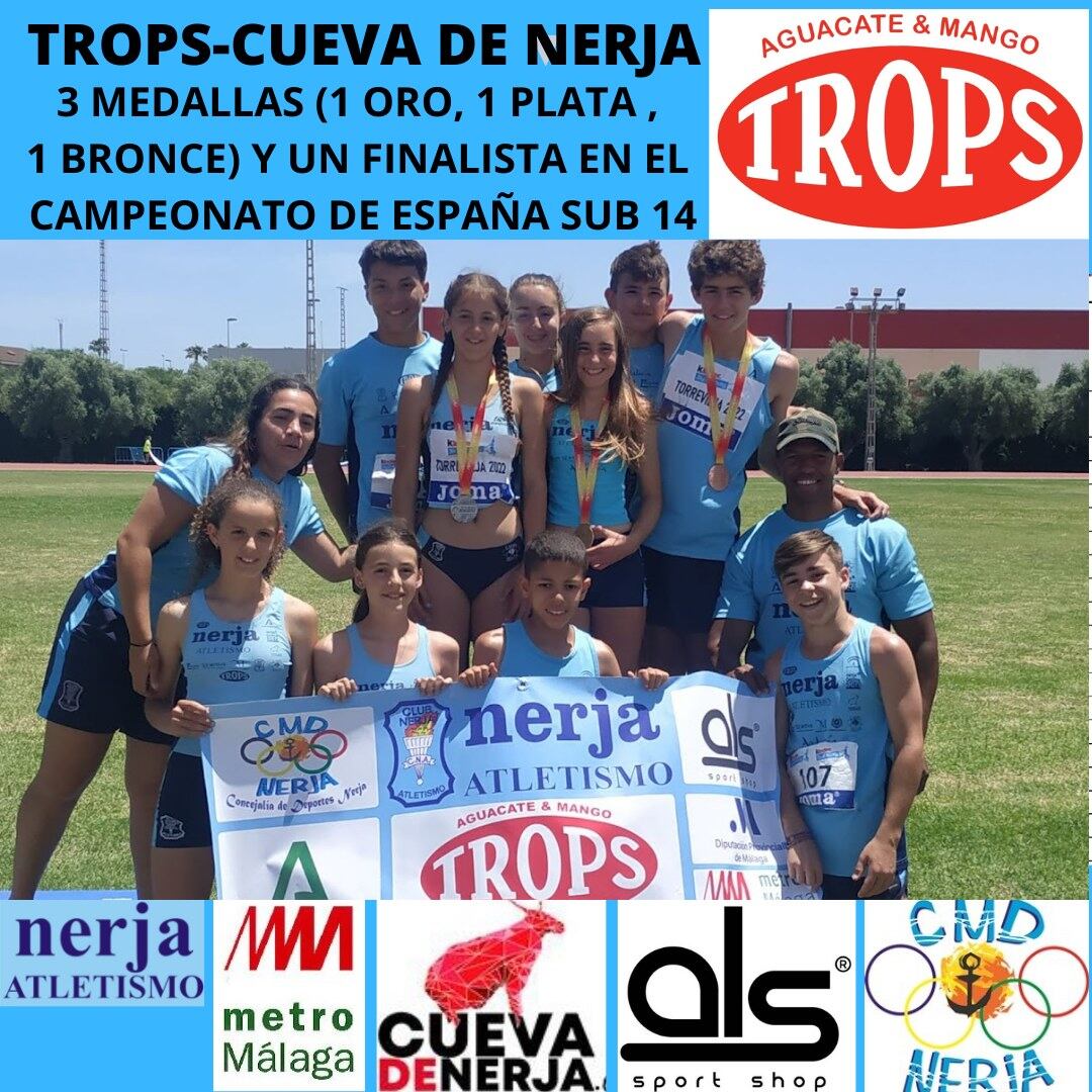 El Trops-Cueva de Nerja consiguió tres medallas en el Campeonato de España Sub-14 celebrado en Torrevieja