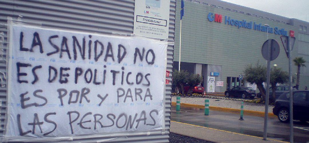 Movilización de la Marea Blanca en el Hospital Infanta Sofía de Sanse