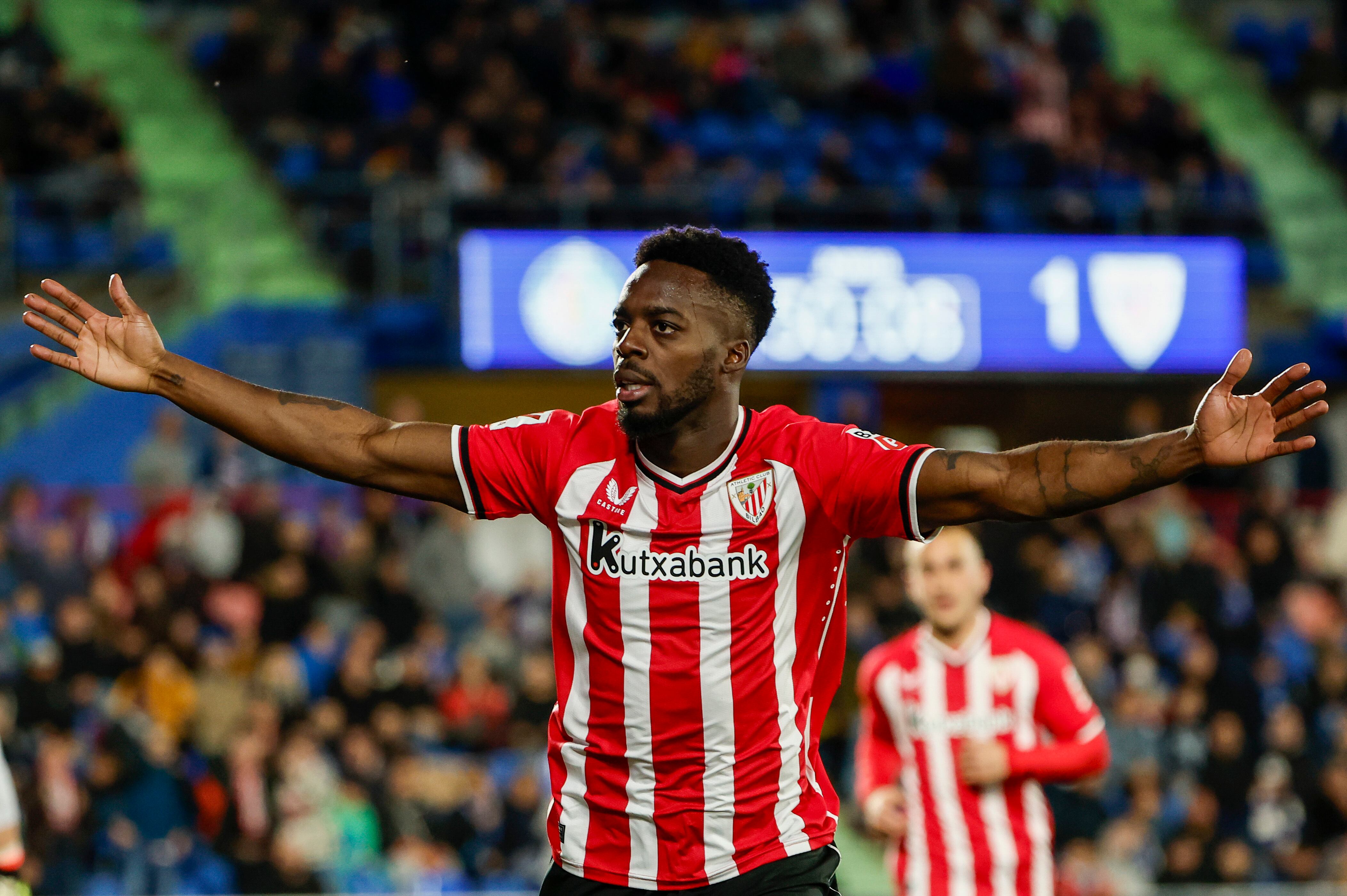 Iñaki Williams, celebra el segundo gol del Athletic ante el  Getafe en el Coliseum