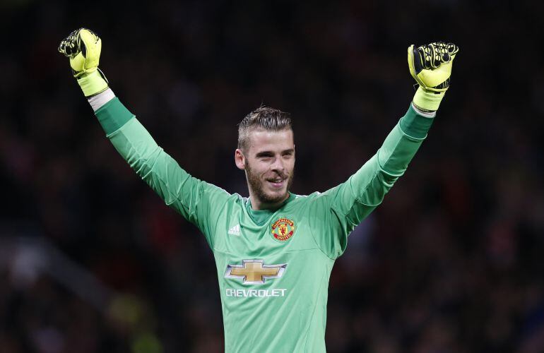 David de Gea celebra la victoria del United ante el Ipswich