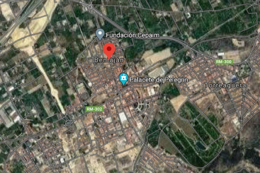 Mapa aéreo de la zona de Beniaján