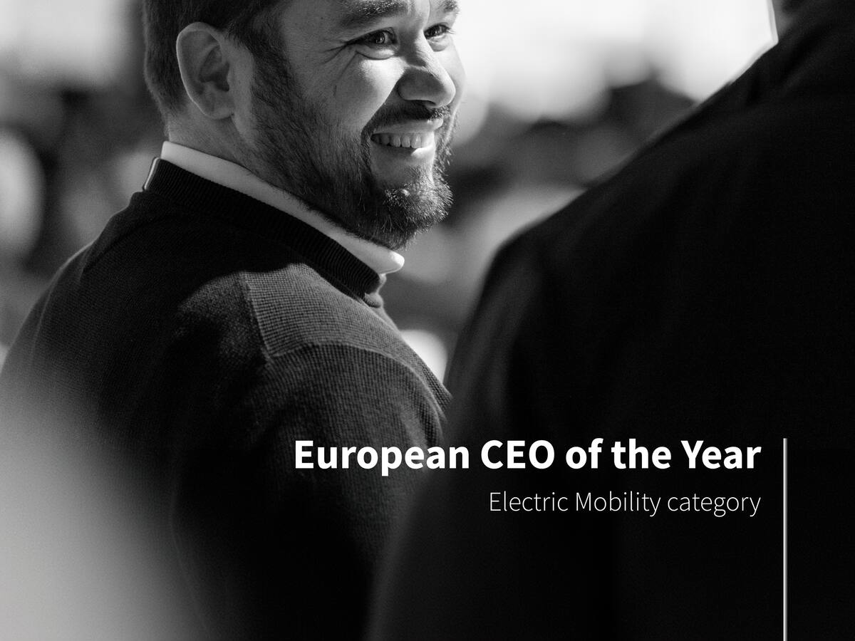 Daniel Pérez, CEO y cofundador de Zunder, galardonado por segundo año como CEO Europeo en Movilidad Eléctrica