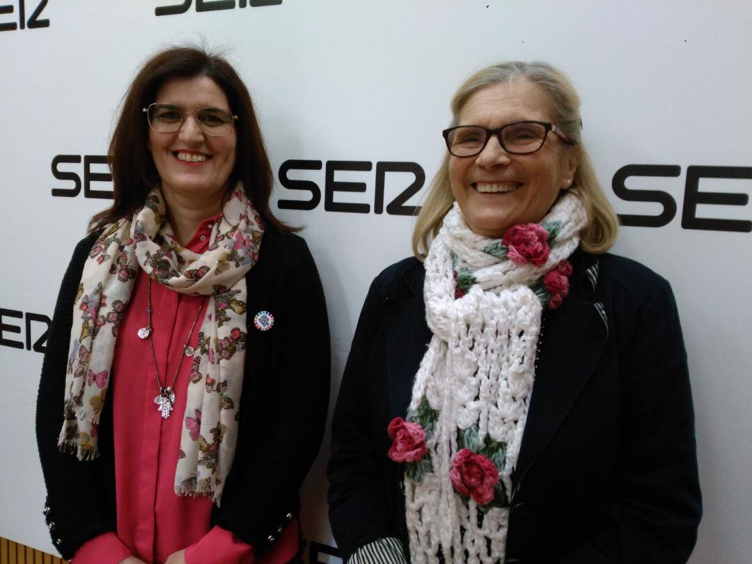 Rosa Garrigós y Delia Topham, coordinadora y presidenta, respectivamente, de la Federación de Salud Mental de la Región de Murcia