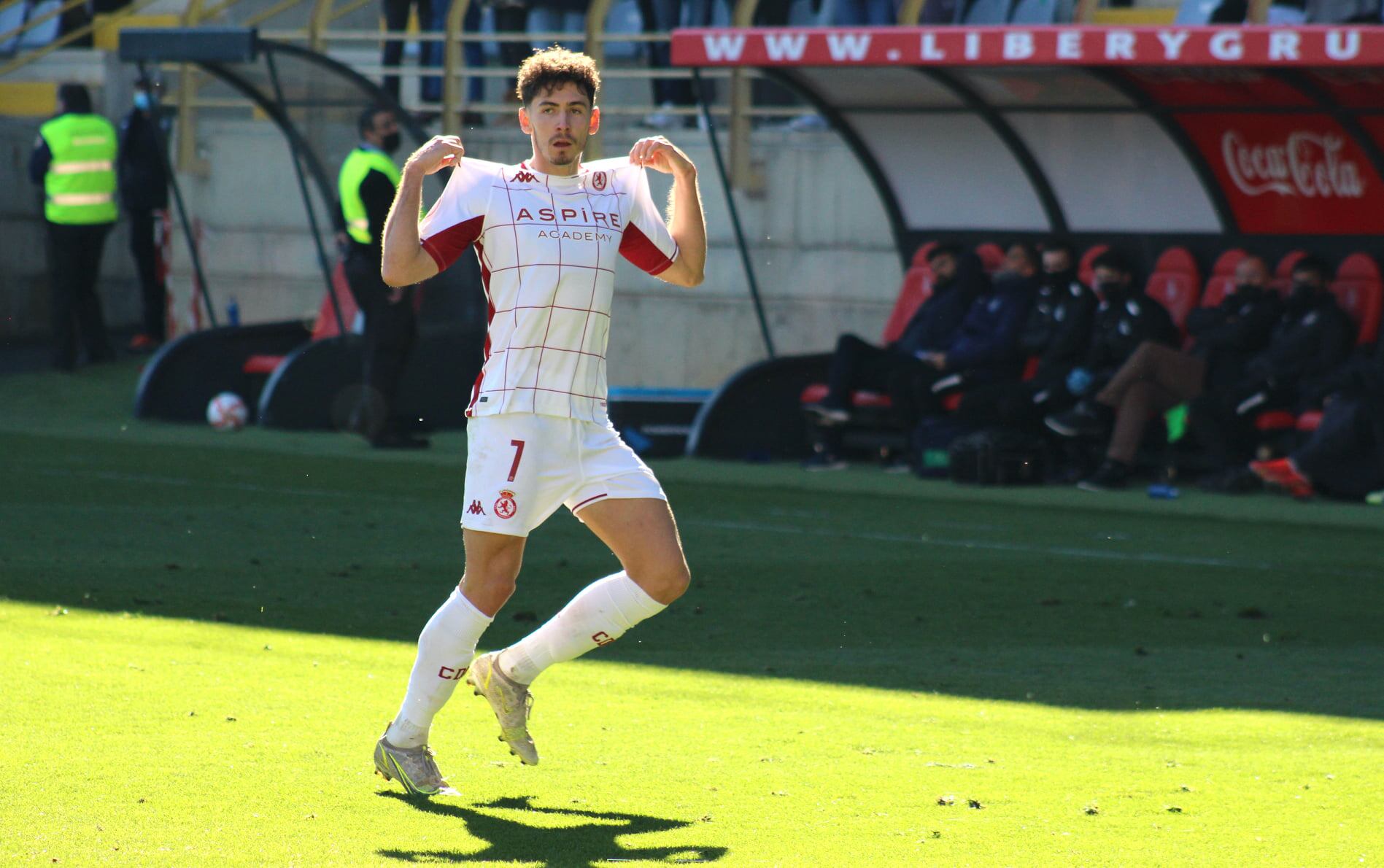 Aarón, tras marcar un gol con la Cultural