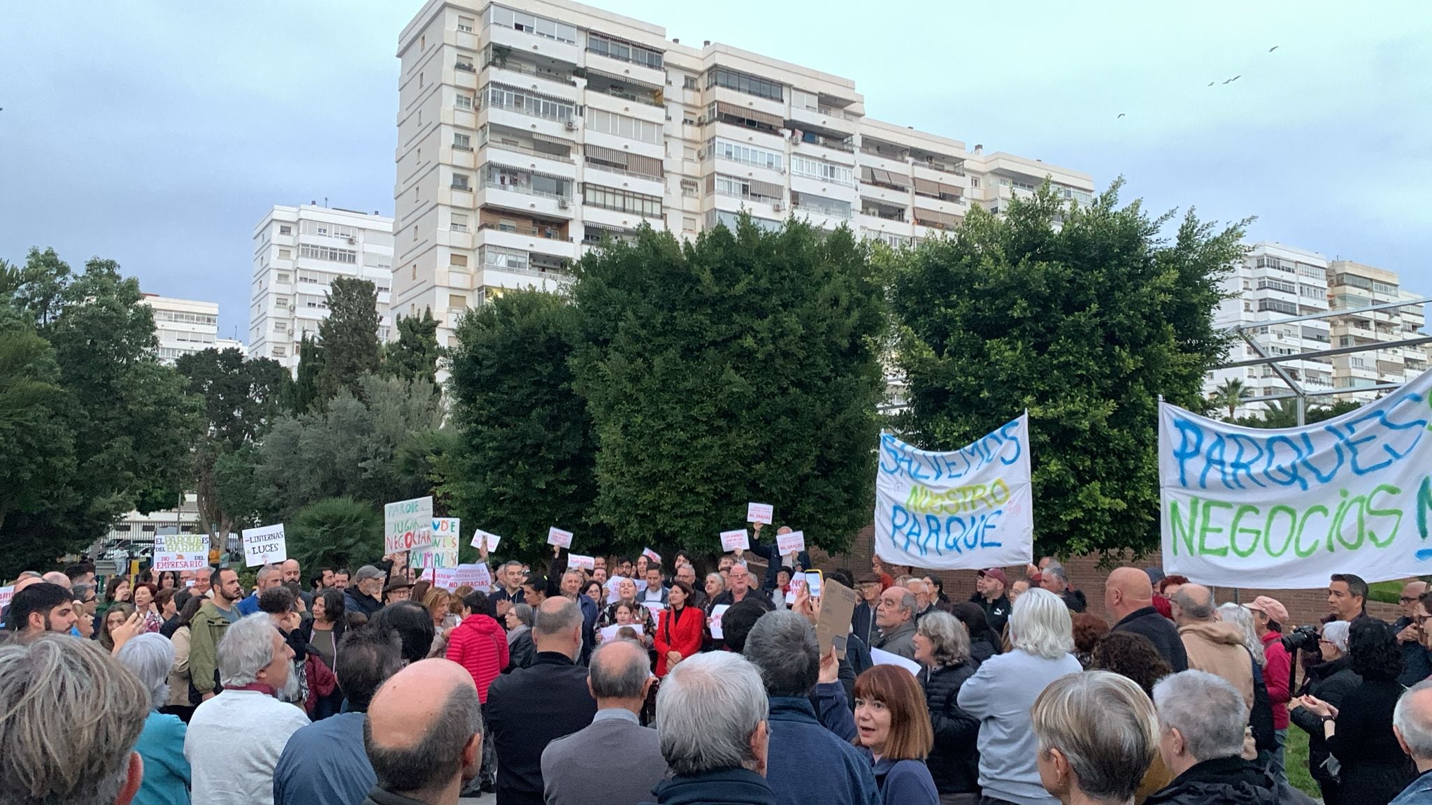 Un momento de la protesta este domingo en el Parque del Oeste Málaga