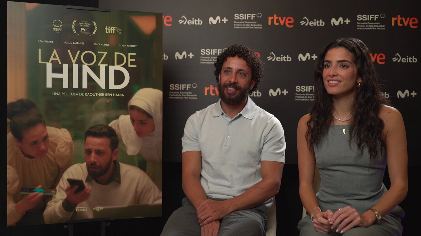 Motaz Malhees y Saja Kilani, los actores de &#039;La voz de Hind&#039; en el Festival de San Sebastián