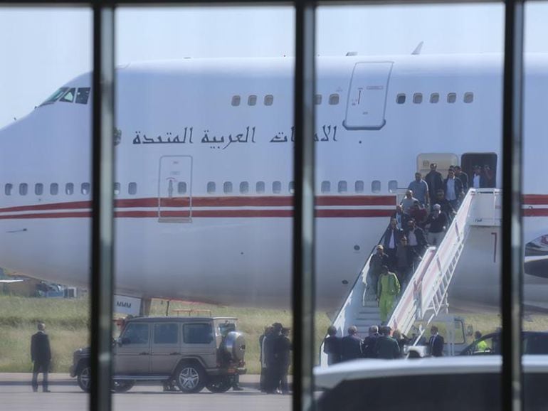 El emir de Dubai en la llegada a Badajoz