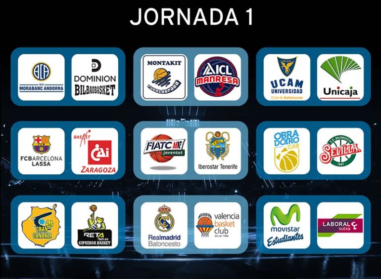 Imagen del calendario de la primera jornada de la liga regular de la ACB para la temporada 2015-2016