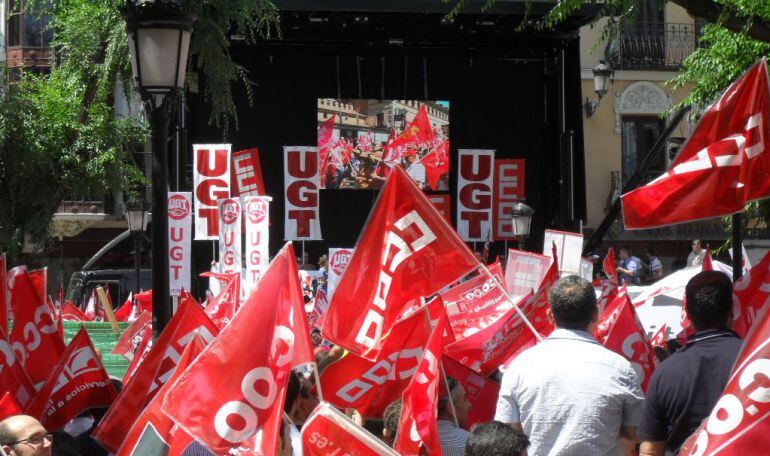 Manifestación de CC.OO y UGT