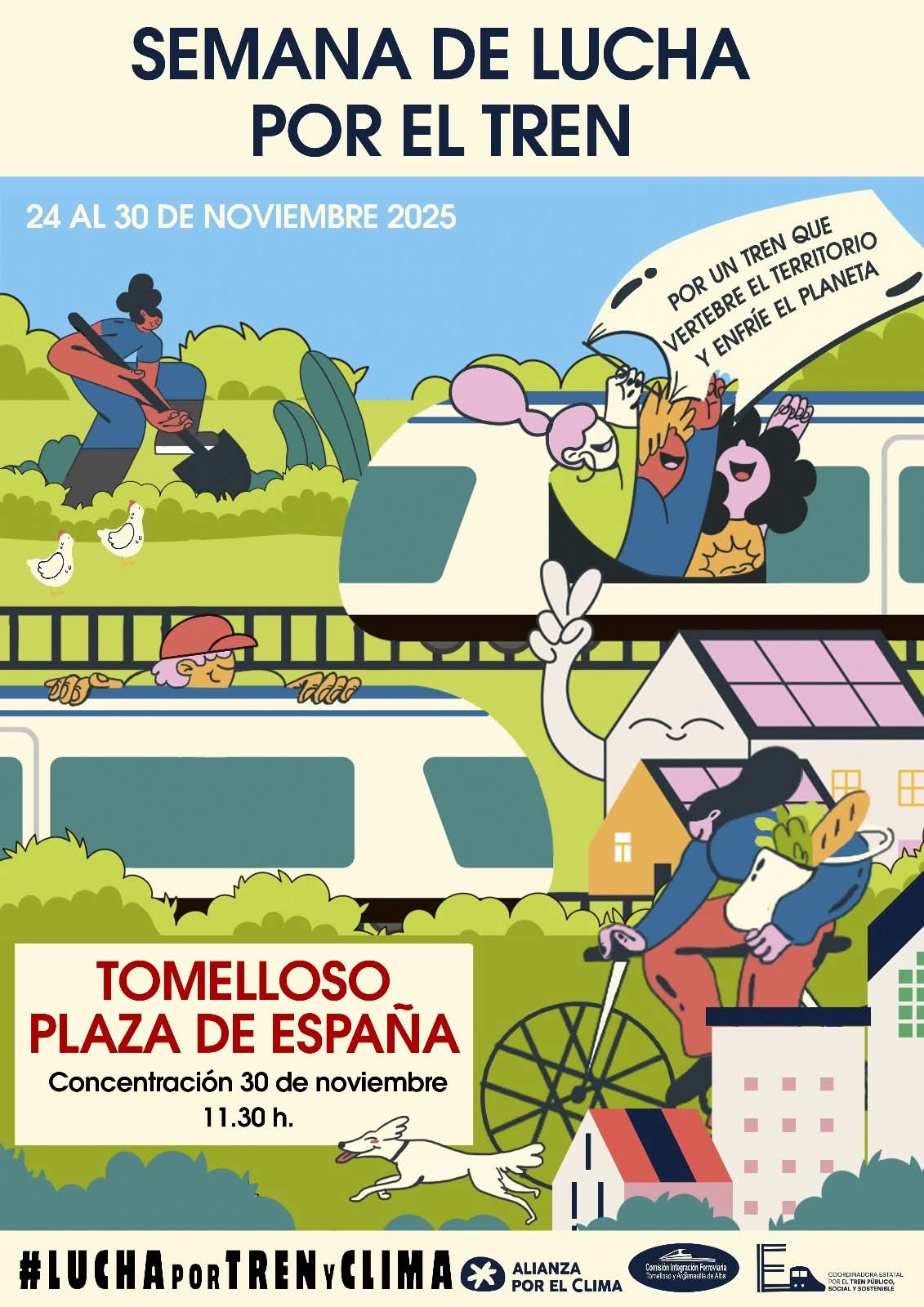 Cartel de la &#039;Semana de lucha por el tren&#039;