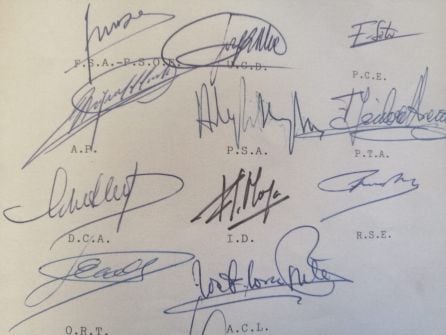 Firmas del documento &quot;Pacto de Antequera&quot;