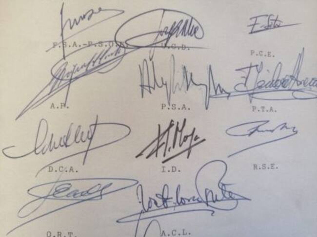 Firmas del documento &quot;Pacto de Antequera&quot;