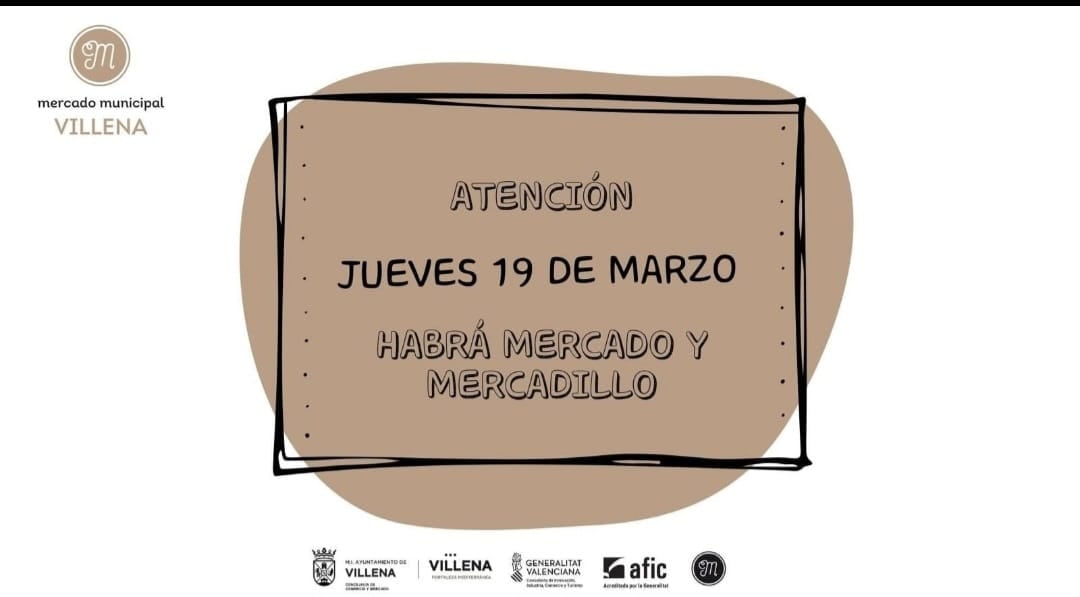Cartel de apertura del Mercado