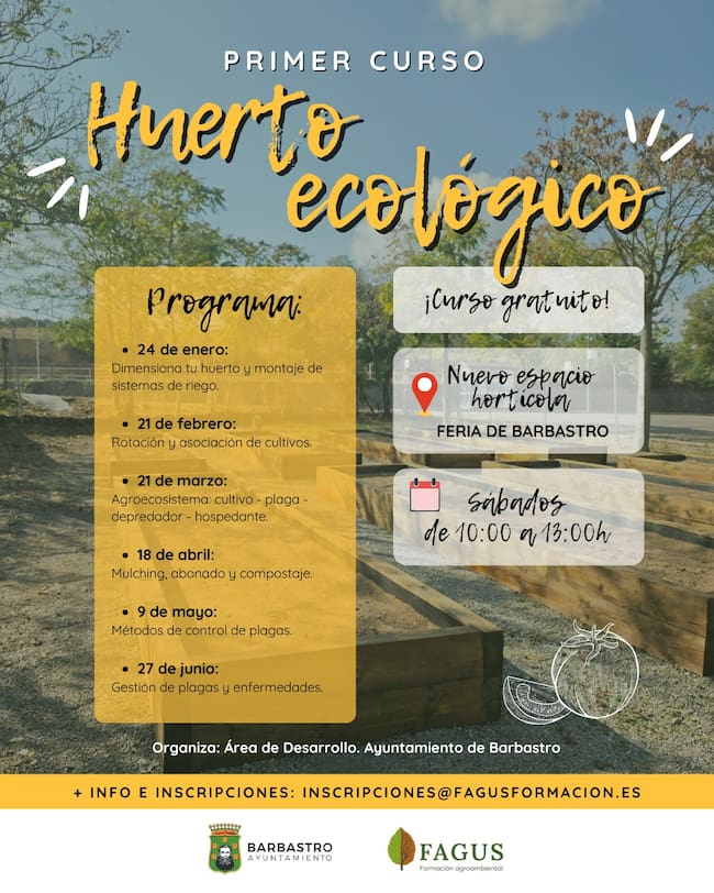 Barbastro estrena el espacio hortícola habilitado en Feria de Barbastro con un curso gratuito de horticultura ecológica